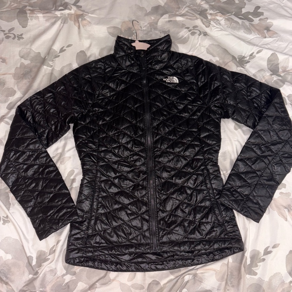THE NORTH FACE THERMOBALL Black INSULATED Quilted Zip JACKET Puffer Size XS